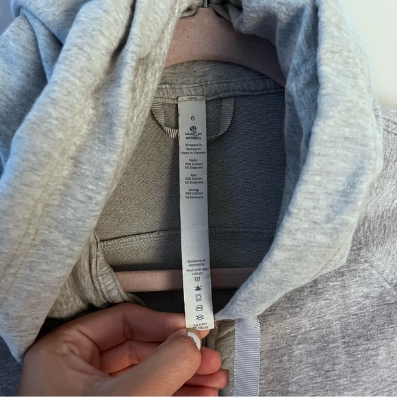 Lululemon Split Hoodie Jacket Heathered Light Grey Women’s Size 6 - Picture 5 of 9